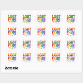 LGBTプライド レインボータイポグラフィ スクエアシール (シート)