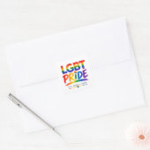 LGBTプライド レインボータイポグラフィ スクエアシール (封筒)