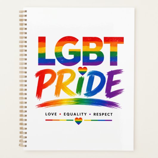 LGBTプライド レインボータイポグラフィ プランナー手帳 (正面)