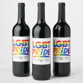 LGBTプライド レインボータイポグラフィ ワインラベル (ボトル)