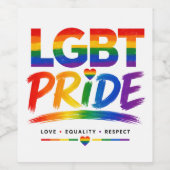 LGBTプライド レインボータイポグラフィ ワインラベル (シングルラベル)
