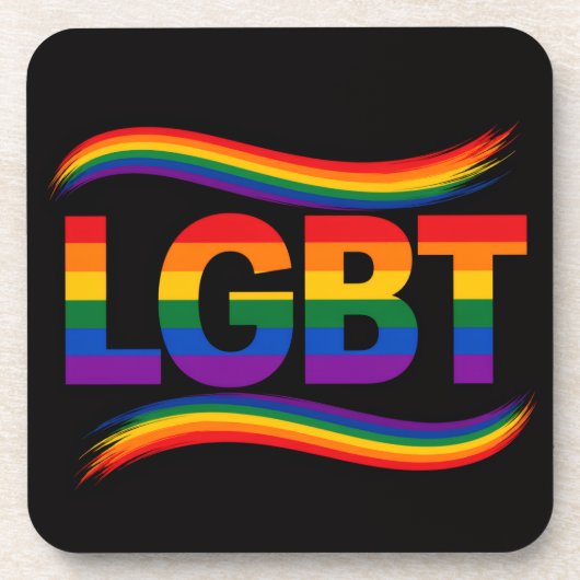LGBTプライド レインボーデザイン コースター (正面)