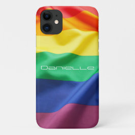 LGBTプライド レインボーフラッグ 名前入り iPhone 11 ケース