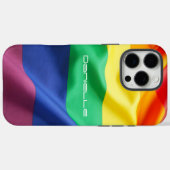 LGBTプライド レインボーフラッグ 名前入り Case-Mate iPhoneケース (裏面 (横))