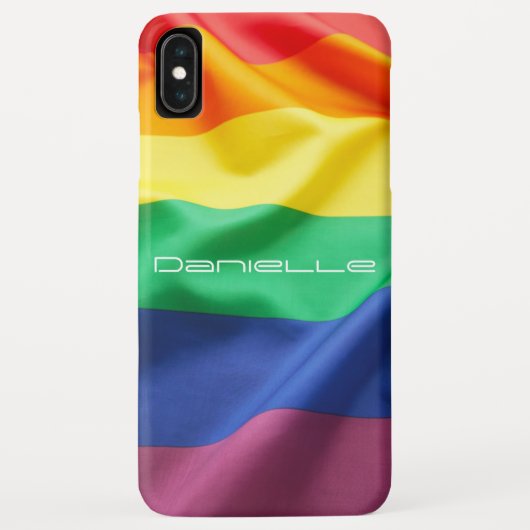 LGBTプライド レインボーフラッグ 名前入り Case-Mate iPhoneケース (裏面)