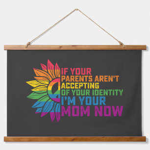 LGBTプライド 受け入れる親 "I'm Your Mom Now" ゲイ 吊り下げ型タペストリー