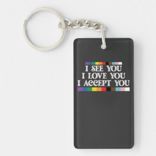 LGBTプライド 愛が見えるあなたを受け入れる キーホルダー