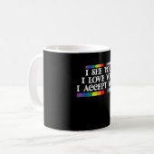 LGBTプライド 愛が見えるあなたを受け入れる コーヒーマグカップ (正面左)