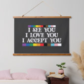 LGBTプライド 愛が見えるあなたを受け入れる 吊り下げ型タペストリー (寝室)