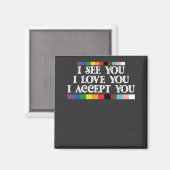 LGBTプライド 愛が見える あなたを受け入れる サポート マグネット (正面/裏面)