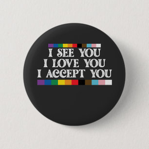LGBTプライド 愛が見える あなたを受け入れる 支える 缶バッジ