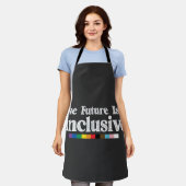 LGBTプライド 未来は包摂的 レズビアン ゲイ エプロン (着用した状態)
