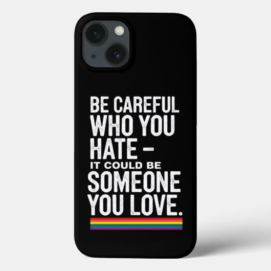LGBTプライド 注意しろ 恨む相手を選べ Case-Mate iPhoneケース (裏面)