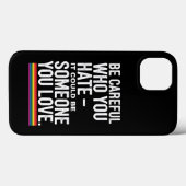 LGBTプライド 注意しろ 恨む相手を選べ Case-Mate iPhoneケース (裏面 (横))