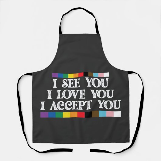 LGBTプライド I See Love Accept You Support エプロン (正面)