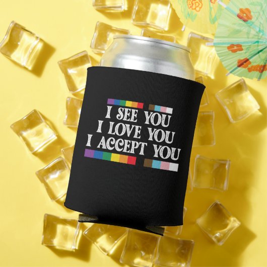 LGBTプライド I See Love Accept You Support 缶クーラー (インサイチュ 夏)