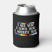 LGBTプライド I See Love Accept You Support 缶クーラー (缶正面)