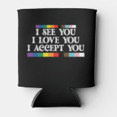 LGBTプライド I See Love Accept You Support 缶クーラー (正面)