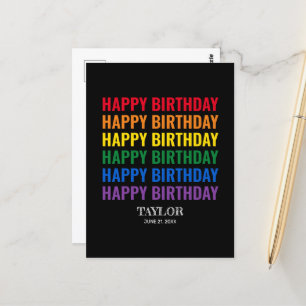 LGBTプライド LGBTQ トランスジェンダーの誕生日おめでとう ポストカード