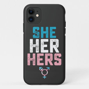 LGBTプライド She Her Hers トランスジェンダー 代名詞 iPhone 11 ケース