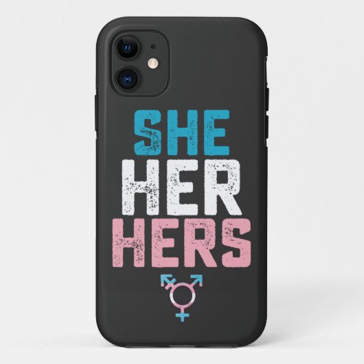 LGBTプライド She Her Hers トランスジェンダー 代名詞 Case-Mate iPhoneケース (裏面)