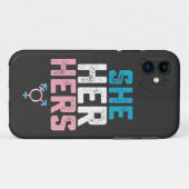 LGBTプライド She Her Hers トランスジェンダー 代名詞 Case-Mate iPhoneケース (裏面(横))