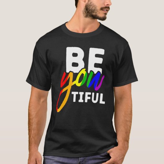 LGBTプライドBe YOU美しいレインボーゲイレ Tシャツ (正面)