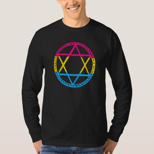 LGBTペンタグラムヤギゴシックパンセクシャル Tシャツ (正面)