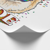 LGBTポメラニア犬ゲイプライドLGBTQレインボー国旗 ラッピングペーパー (角)