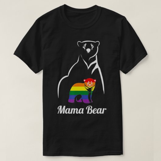 LGBTママベアゲイプライド平等ライトリインボー Tシャツ (デザイン正面)
