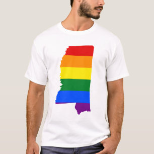 LGBTミシシッピ州，米国の州旗の地図Tシャツ Tシャツ