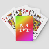 LGBTモノグラムのプライドレインボーグラデーション対角線 トランプ (裏面)