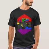 Lgbtモンスタートラック虹の旗Lgbt Q車ゲイPri Tシャツ (正面)