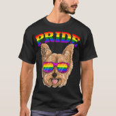 LGBTヨークシャーテリアヨークシャーテリアドッグゲイプライドレインボ Tシャツ (正面)