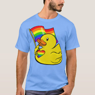 LGBTラバーダックレインボーフラグプライド月 Tシャツ
