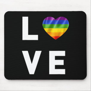 Lgbtラブレインボーハートレズビアンゲイバイアル マウスパッド