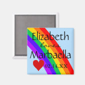 LGBTレインボーとハート マグネット (正面/裏面)