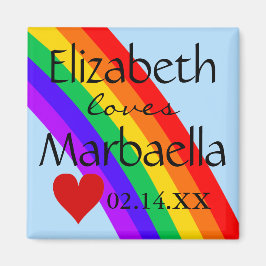 LGBTレインボーとハート マグネット