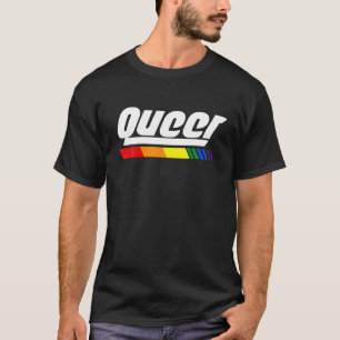 LGBTレインボーを使用したLGBTQ同性愛者デザイン Tシャツ