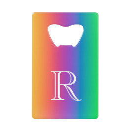 LGBTレインボーイニシャルステンレス鋼ボトルオープナー クレジットカード栓抜き