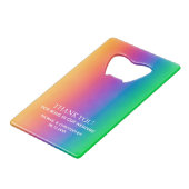 LGBTレインボーイニシャルステンレス鋼ボトルオープナー クレジットカード栓抜き (裏面アングル)