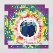 LGBTレインボーカスタムフォトバレンタインデー シーズンカード (正面/裏面)