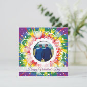 LGBTレインボーカスタムフォトバレンタインデー シーズンカード (スタンド正面)