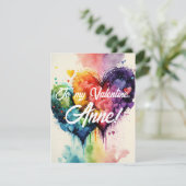 LGBTレインボーカラーハートバレンタインデーのカード (スタンド正面)