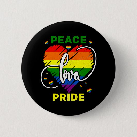 Lgbtレインボーゲイピースラブプライド 缶バッジ (正面)