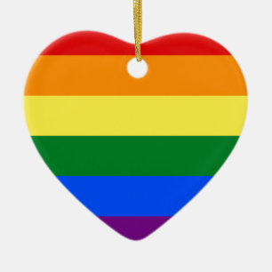 LGBTレインボーゲイプライドフラグ セラミックオーナメント