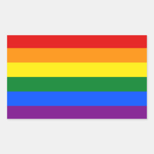 LGBTレインボーゲイプライドフラグ 長方形シール
