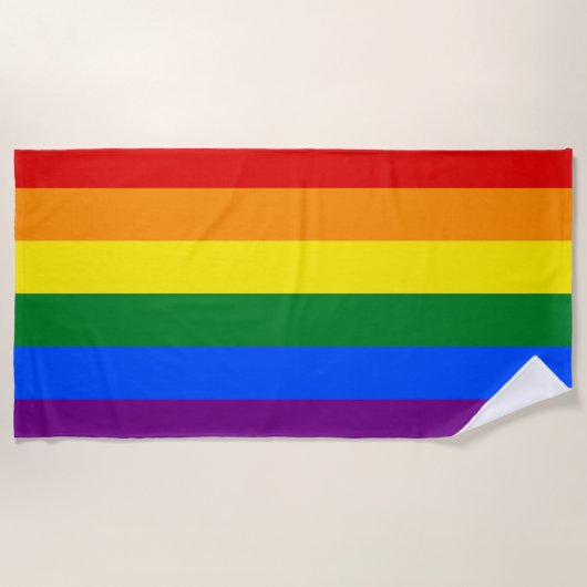 LGBTレインボーゲイプライド国旗 ビーチタオル (正面)