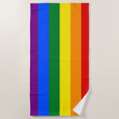 LGBTレインボーゲイプライド国旗 ビーチタオル (正面)