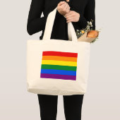 LGBTレインボーゲイプライド国旗 ラージトートバッグ (正面(商品))